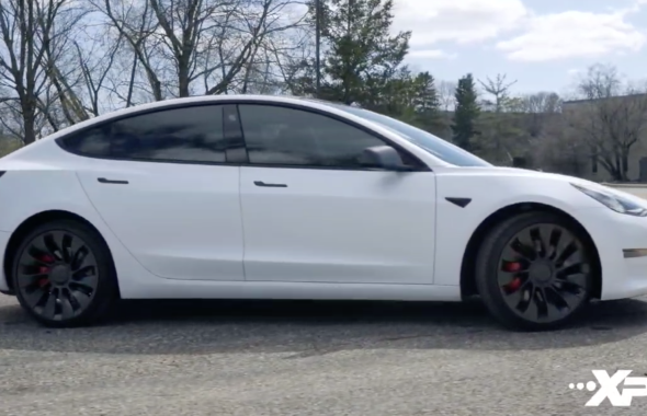 特斯拉model 3装贴XPEL哑光漆面保护膜
